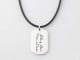 Dog Tag Handwriting Necklace - Leather Cord