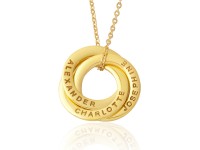 Mother's Necklace with Kids' Names - 3 Rings