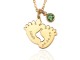 Baby Feet Necklace with Birthstone