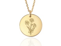 Mom Necklace With Birth Month Flower