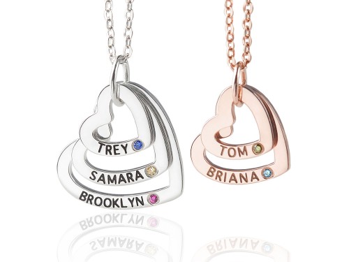 Necklace With Children's Names & Birthstones