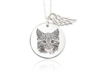 Pet Portrait Necklace With Angel Wing