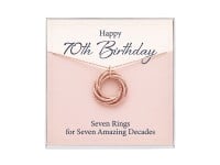70th Birthday Necklace for Mother & Grandma- 7 rings